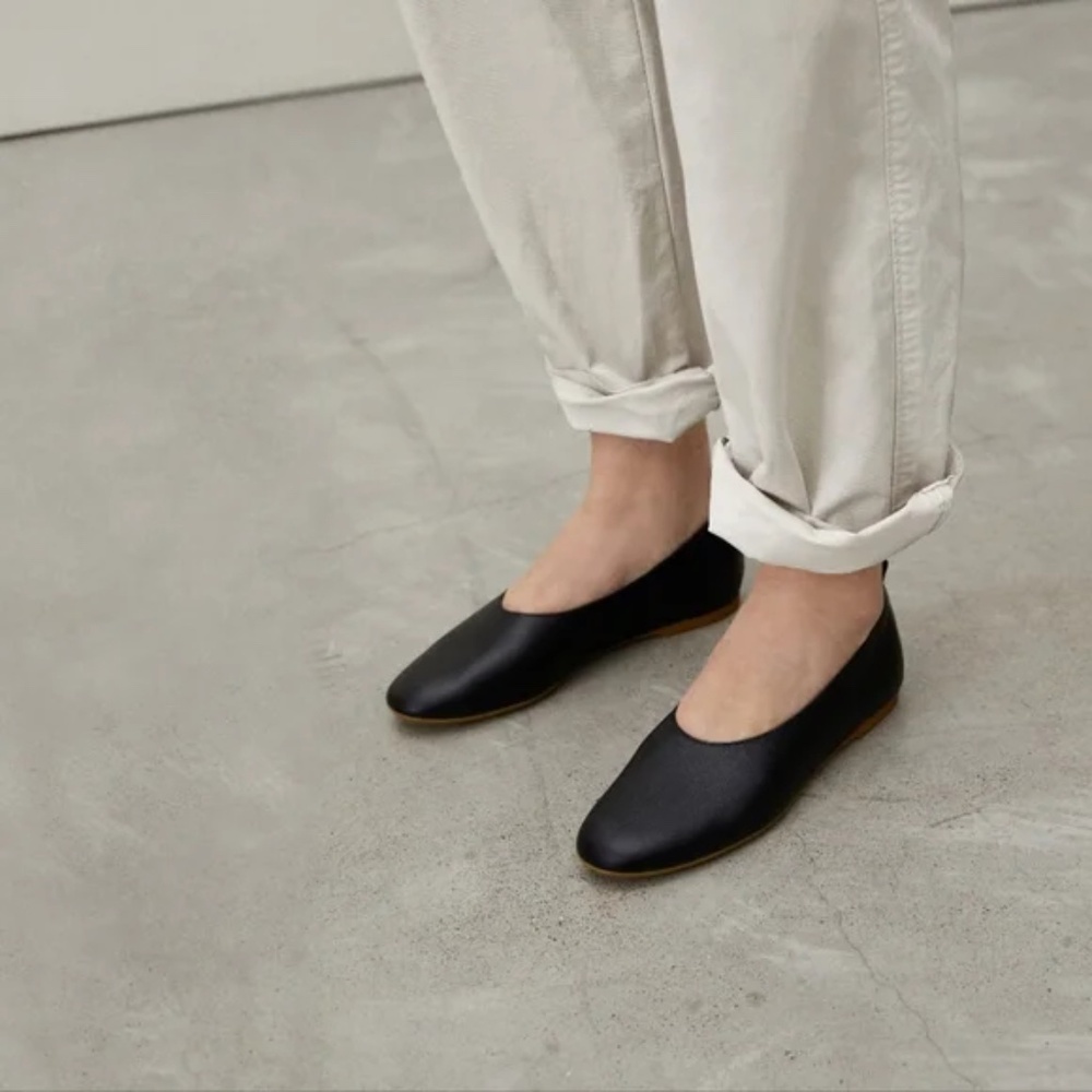 Everlane The Day Glove Flats in Black Leather Size 10.5